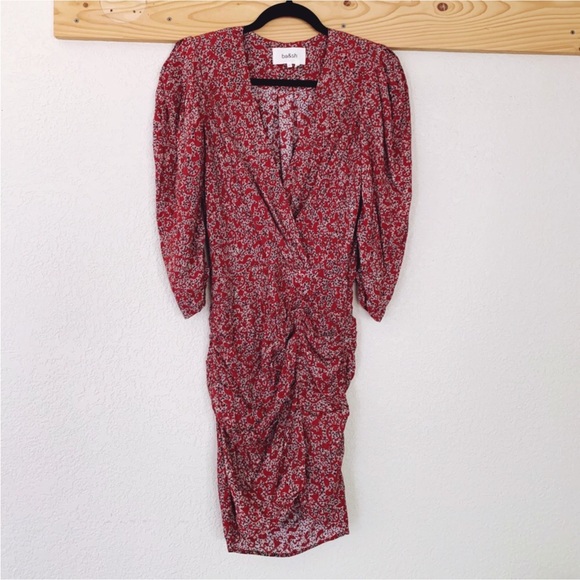 ba&sh Crystal Mini Dress in Cranberry Floral - Picture 14 of 16